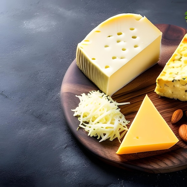 Photo delicious pieces of cheese