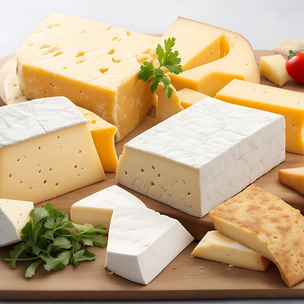 Photo of delicious pieces of cheese