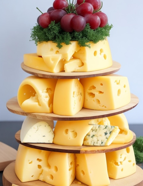 Photo delicious pieces of cheeses
