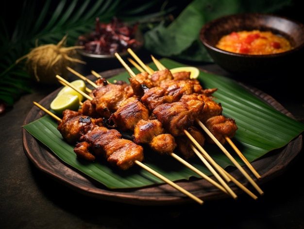 Photo delicious pieces of satay