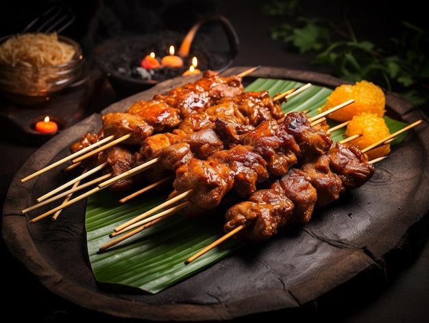 Photo delicious pieces of satay