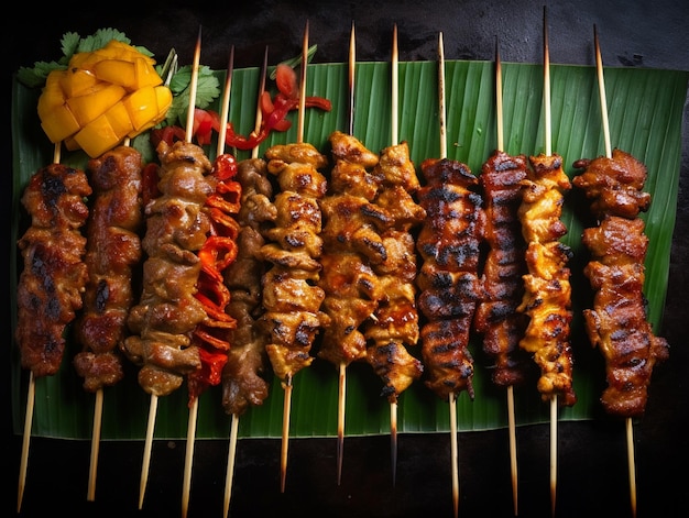 Photo delicious pieces of satay