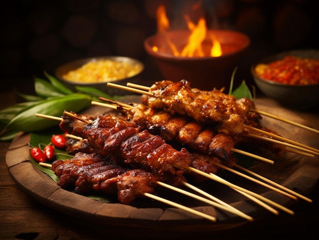 Photo delicious pieces of satay