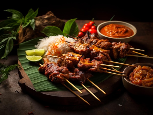 Photo delicious pieces of satay