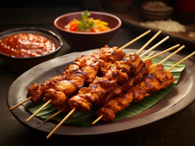 Photo delicious pieces of satay