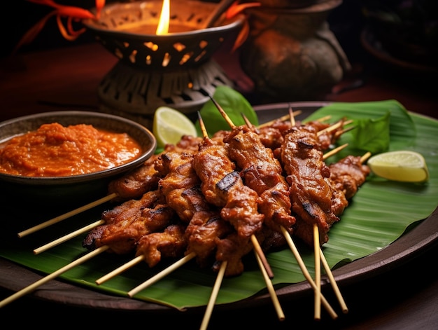 Photo delicious pieces of satay