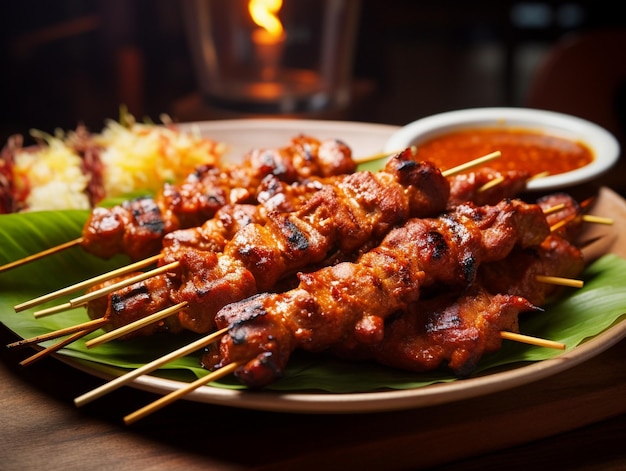 Photo delicious pieces of satay