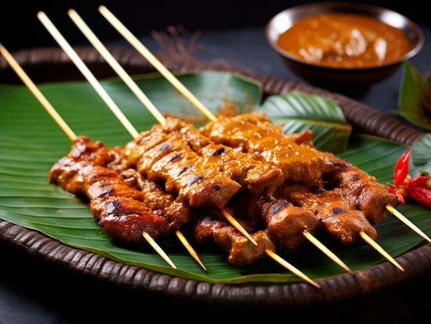 Photo delicious pieces of satay