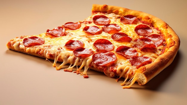 A photo of a delicious pizza slice full length photo