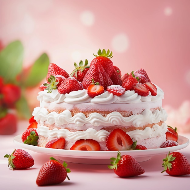 photo of a delicious strawberry cake