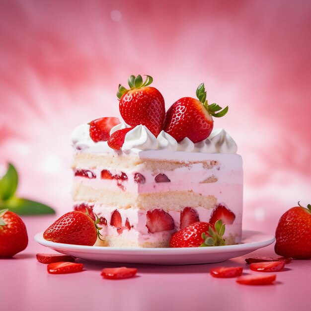 photo of a delicious strawberry cake