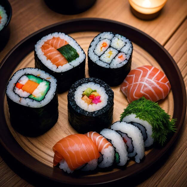 Foto foto di un delizioso sushi