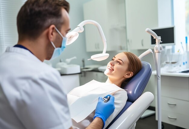 Photo of dentist doing professional dental treatments