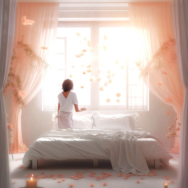 Фото, изображающее спальню