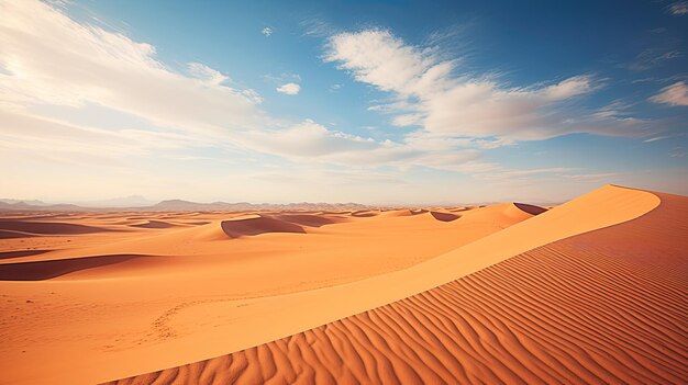 A photo of a deserted desert endless sand dunes