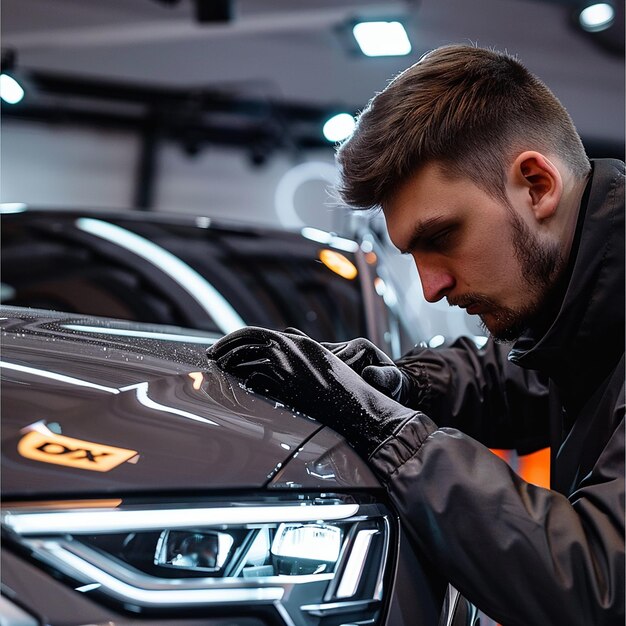 Photo of Detailing Specialist Applying Paint Protection Film