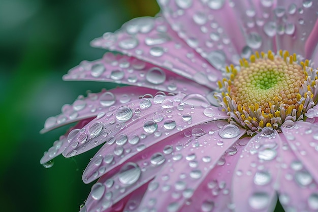 デリケート な デイジー の 花びら の 上 の 露 の 写真