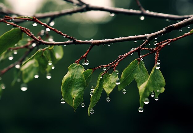 Photo photo of dewdrop on a branch rain drops on dry tree branch beautiful nature wallpaper