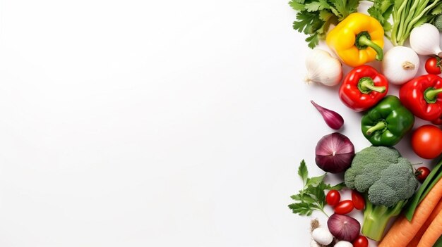 Photo of different colors vegetables on cutting board and vegetable backgrounds