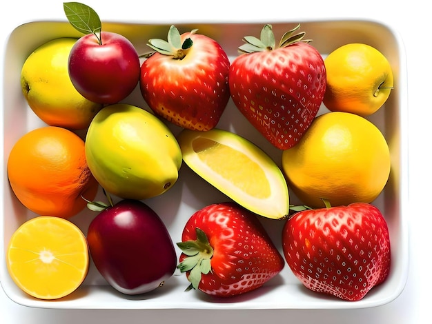 photo of different fruits on a clear or plain background