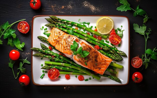 Premium AI Image | Photo of different tasty dishes from salmon fish