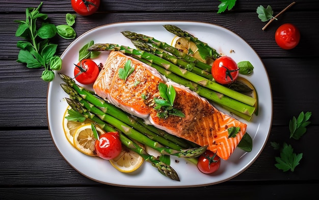 Photo of different tasty dishes from salmon fish