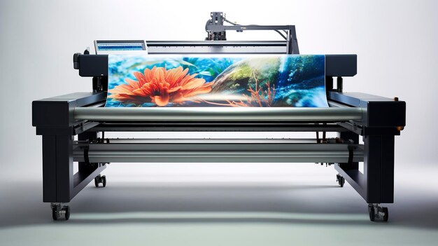 Photo a photo of a digital textile printer full length photo