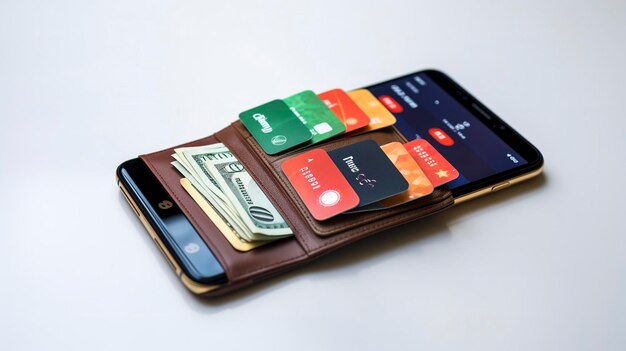 Photo a photo of digital wallet and payment apps