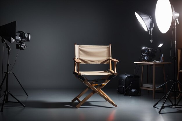 Photo director chair in studio