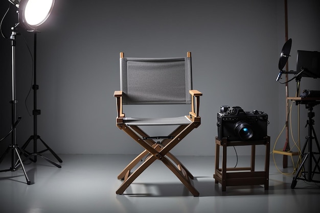 Photo director chair in studio