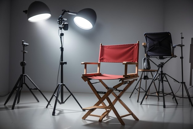 Photo director chair in studio