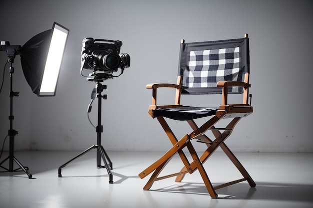 Photo director chair in studio