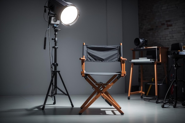 Photo director chair in studio