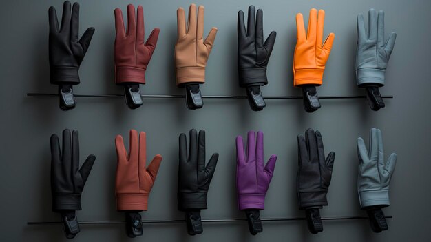 A photo of a display of trendy fitness gloves