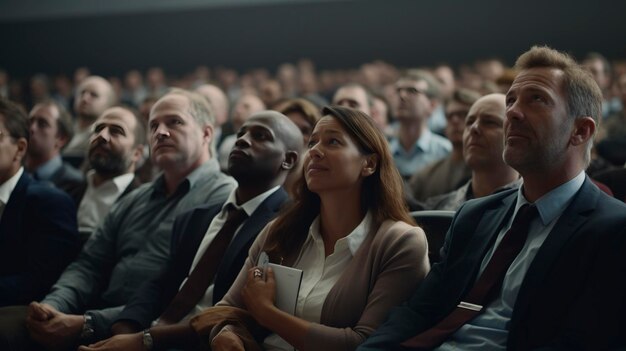 A photo of a diverse group of people in a financial seminar