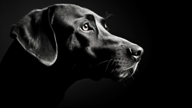 Фото собаки в черно-белом минимальном абстрактном стиле