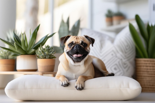 Photo of Dog in Modern living room interior