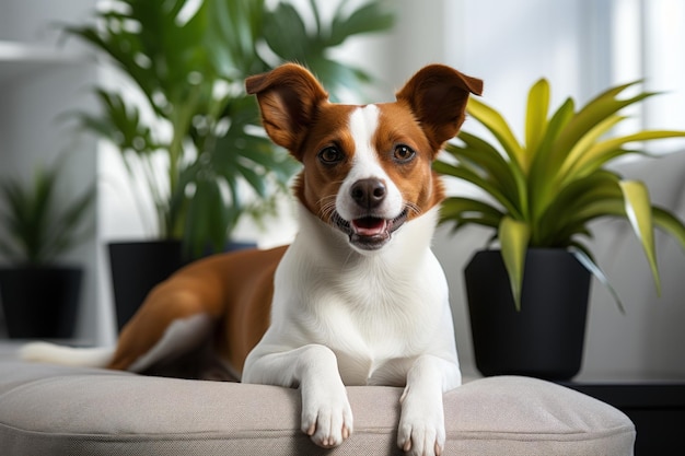 Photo of Dog in Modern living room interior