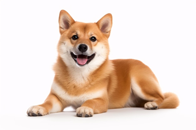 photo dog on a plain white background