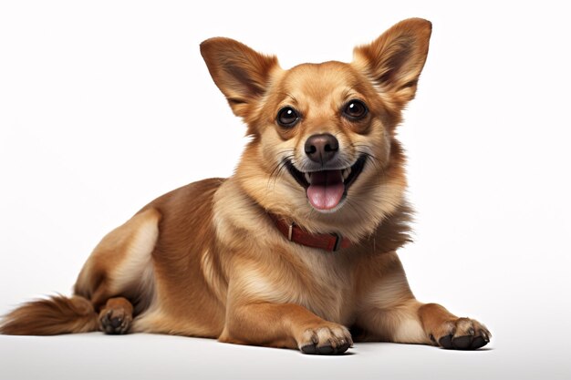 photo dog on a plain white background