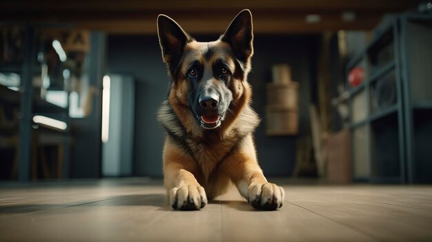 A photo of a dog practicing recall training