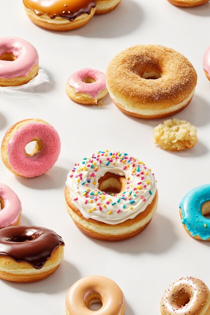 Photo donuts on isolated white background