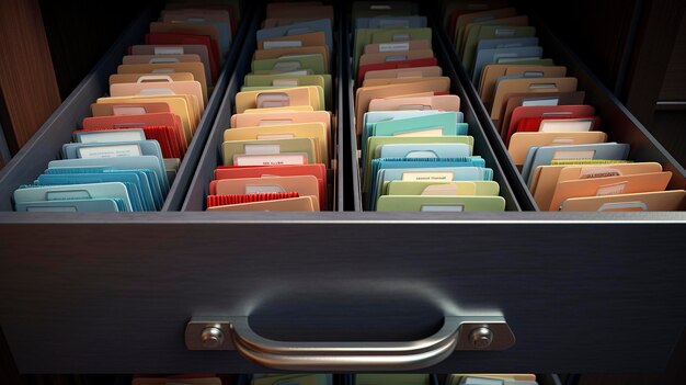 A photo of a drawer filled with file folders