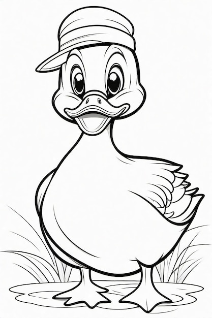 A Photo Drawing of Duck Illustration for kids coloring page 855