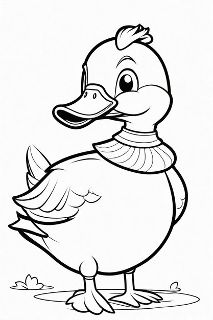 Photo a photo drawing of duck illustration for kids coloring page 855