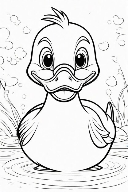 Photo a photo drawing of duck illustration for kids coloring page 855