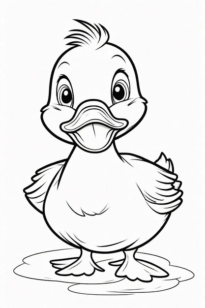 A Photo Drawing of Duck Illustration for kids coloring page 855