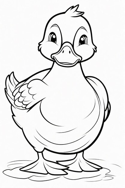 A Photo Drawing of Duck Illustration for kids coloring page 855