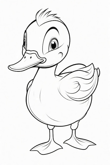 A Photo Drawing of Duck Illustration for kids coloring page