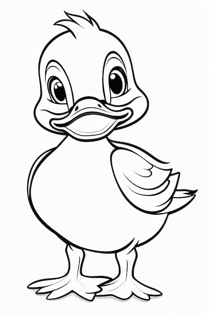 A Photo Drawing of Duck Illustration for kids coloring page